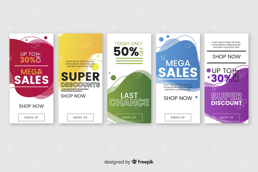 مجموعه استوری اینستاگرام با طرح‌های انتزاعی برای فروش