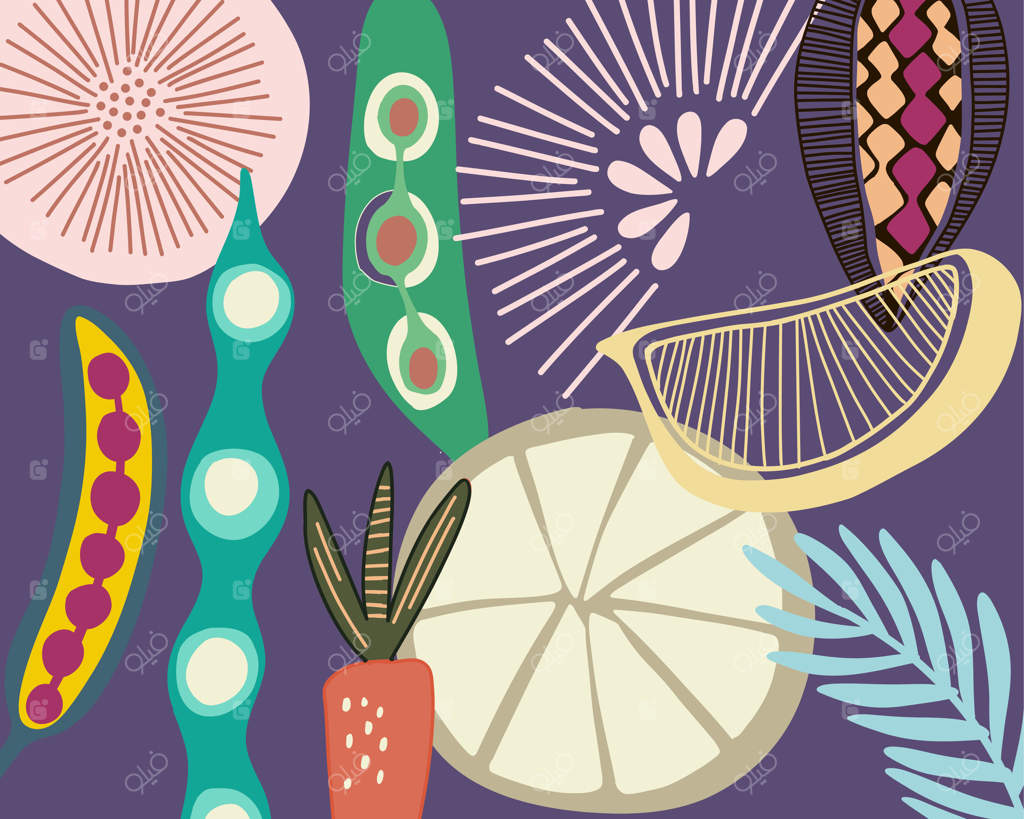 کدو سبز باغ نوشیدنی نخود فرنگی آشپزخانه طرح نوستالژیک پس زمینه بنر چاپ بسته‌بندی هنری قابل ویرایش