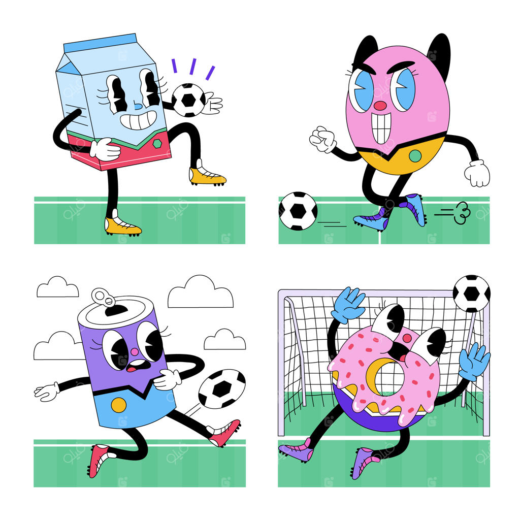 مجموعه استیکر فوتبال اسید