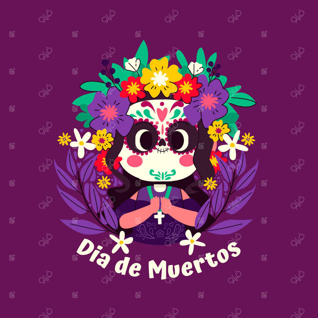 تصویرسازی تخت برای جشن روز مردگان