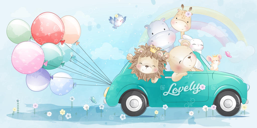 حیوانات کوچولوی بامزه در حال رانندگی