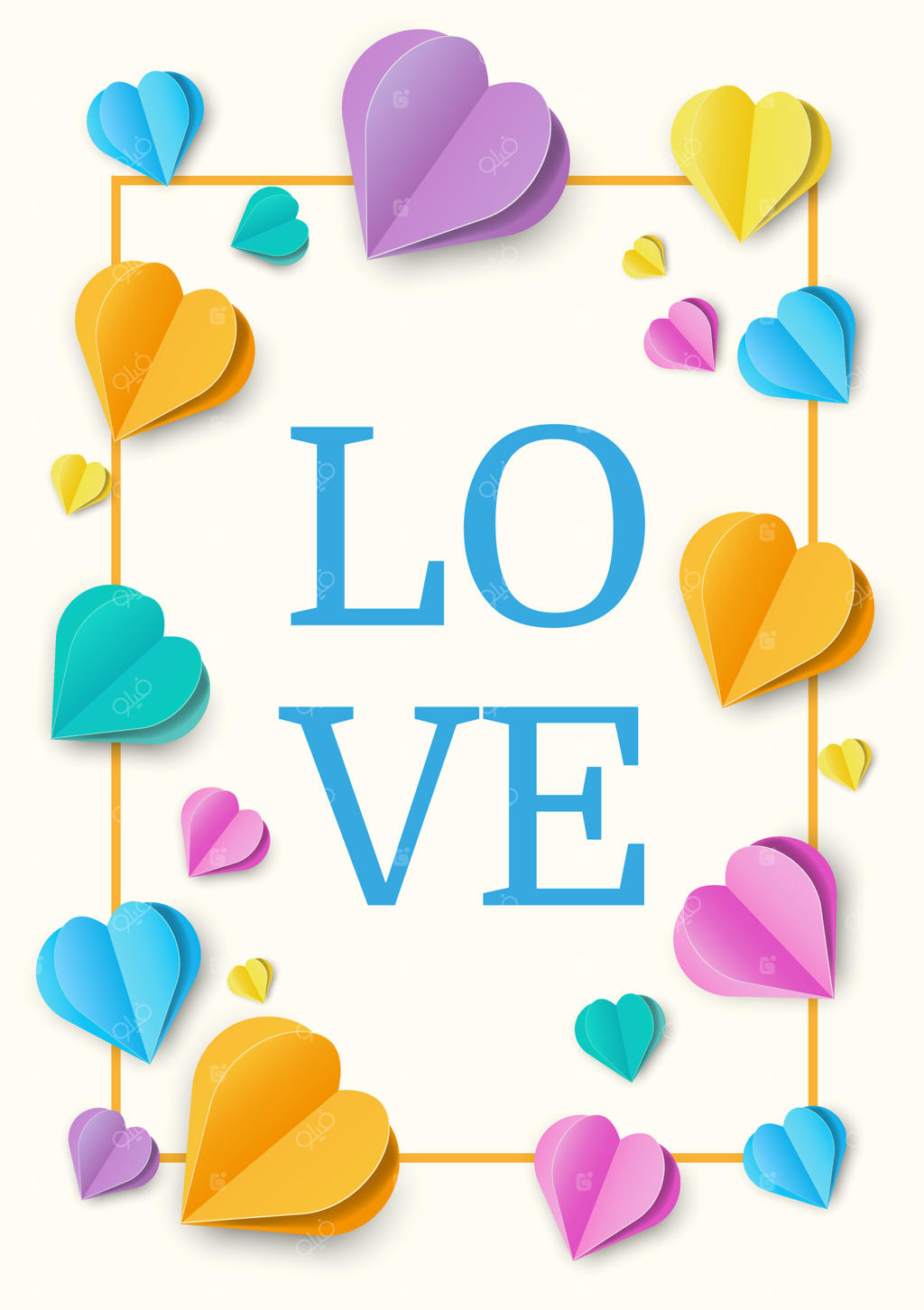 پس‌زمینه‌ی کودکان با قلب‌های سه‌بعدی زیبا و نامه‌ی عاشقانه. قالب پوستر یا کارت برای بچه‌ها، تولد، دعوتنامه، منو و فروش. پس‌زمینه‌ی مدرن و شیک برای تعطیلات و مدرسه.