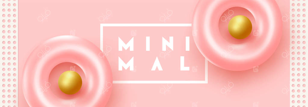 زمینه‌ی مینیمال و خلاقانه: ترکیب اشیای سه‌بعدی واقع‌گرایانه، پس‌زمینه‌ای با اشکال هندسی. بنر مدرن و پوستر وب با رنگ‌های ملایم صورتی و مرجانی. تصویرسازی وکتور