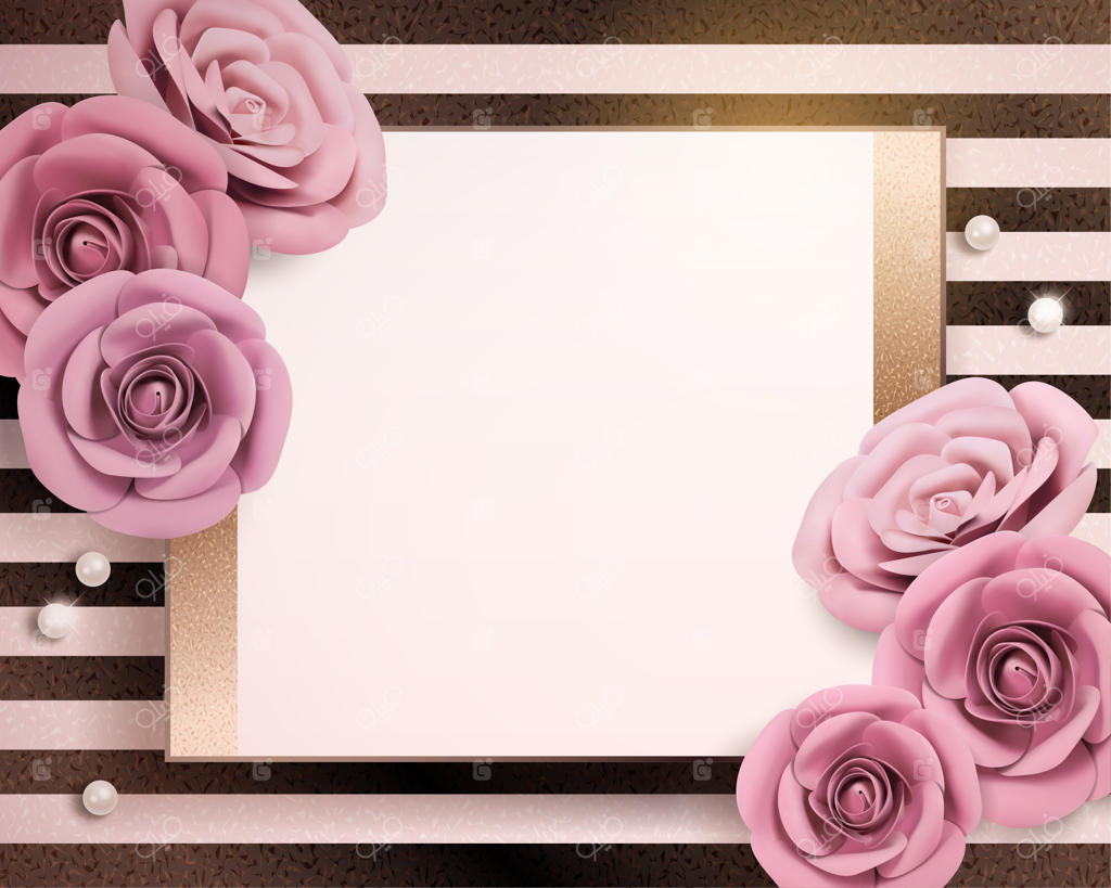 گل‌های کاغذی همراه با کارت خالی