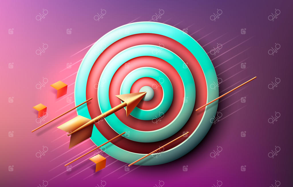 آیکون سه‌بعدی کسب‌وکار برای بنر صفحه فرود هدفمند