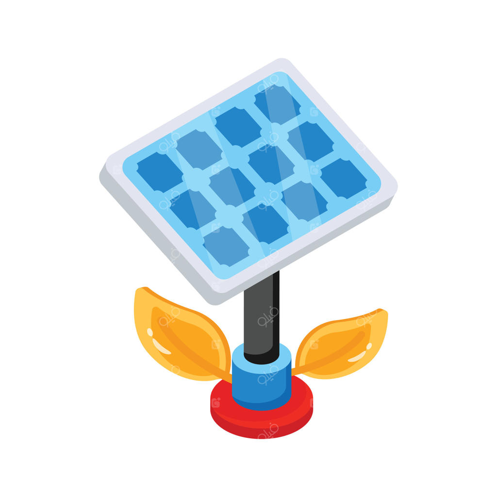 یک آیکن دوبعدی جذاب از پنل خورشیدی