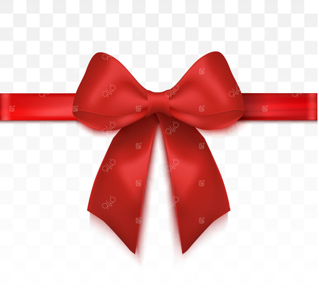 پاپیون قرمز با روبان افقی