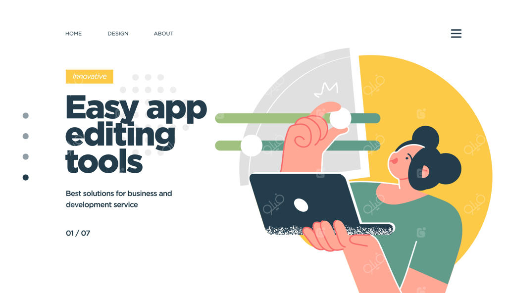 قالب صفحه فرود برای توسعه نرم‌افزار و برنامه‌نویسی کامپیوتر