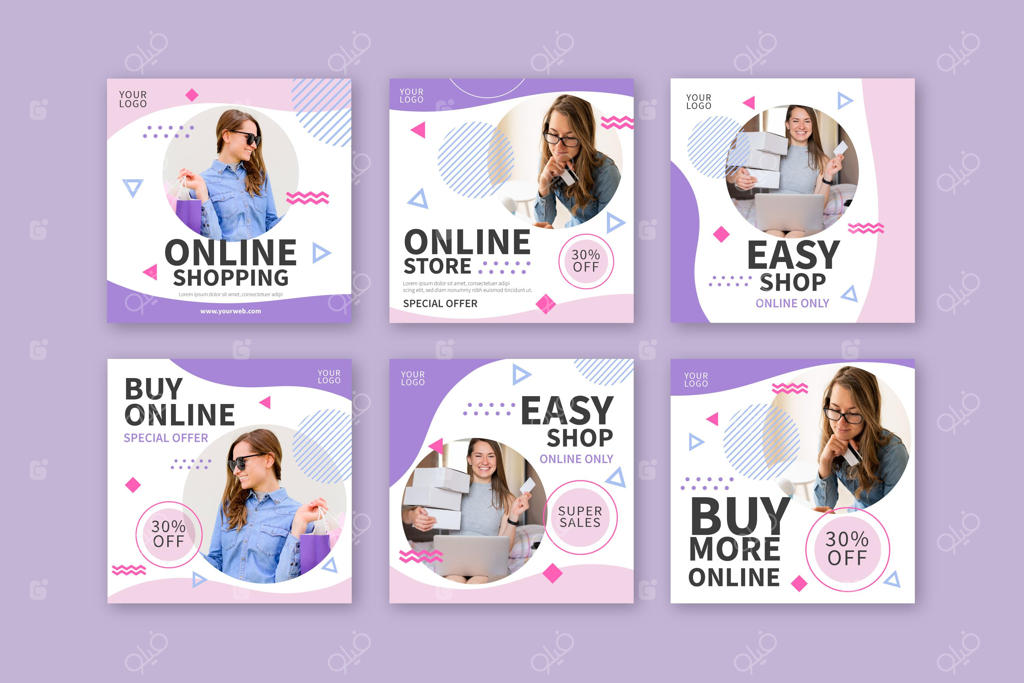 مجموعه‌ای از پست‌های اینستاگرامی خرید آنلاین