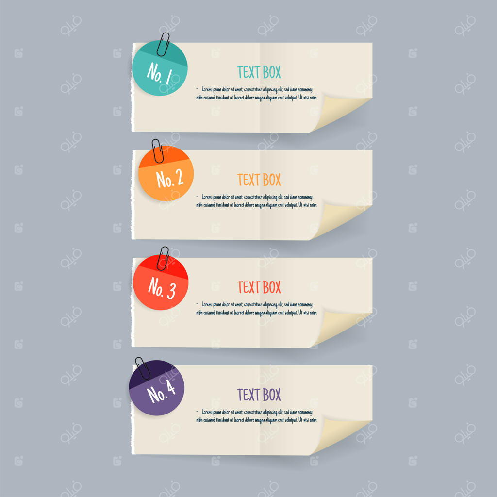 قالب‌های متن جعبه یادداشت کاغذی