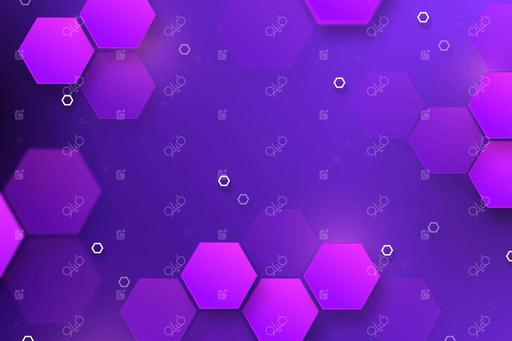 پس‌زمینه شش‌ضلعی با گرادینت بنفش