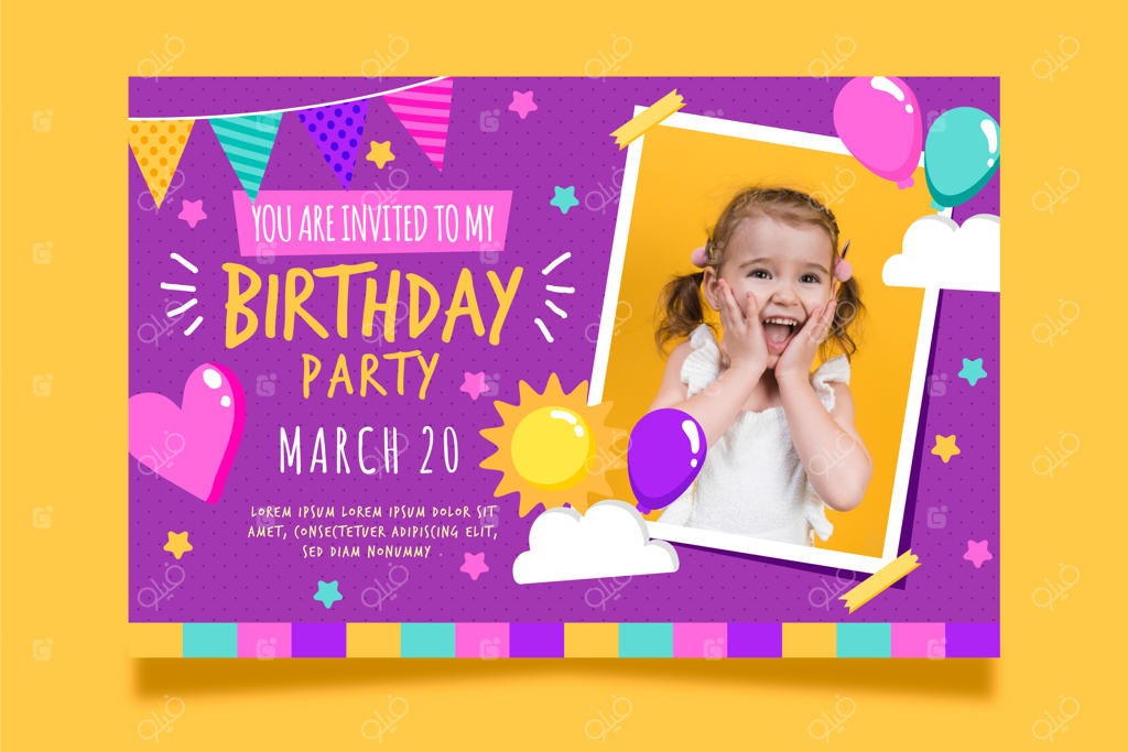 کارت دعوت تولد کودک با عکس