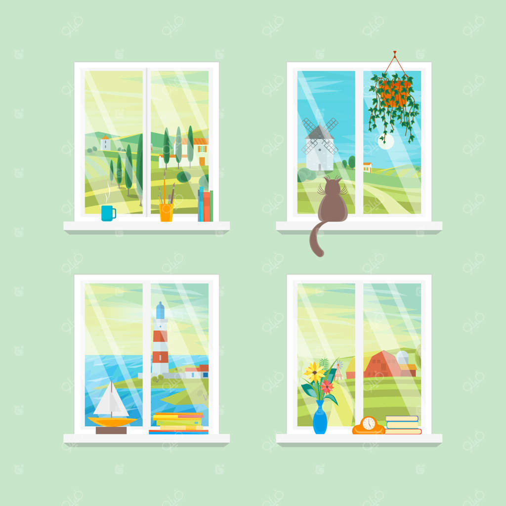 پنجره‌های کارتونی از زوایای مختلف