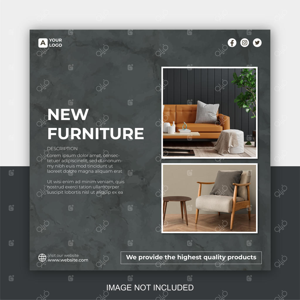 الگوی بنر پست اینستاگرام برای مبلمان اجتماعی