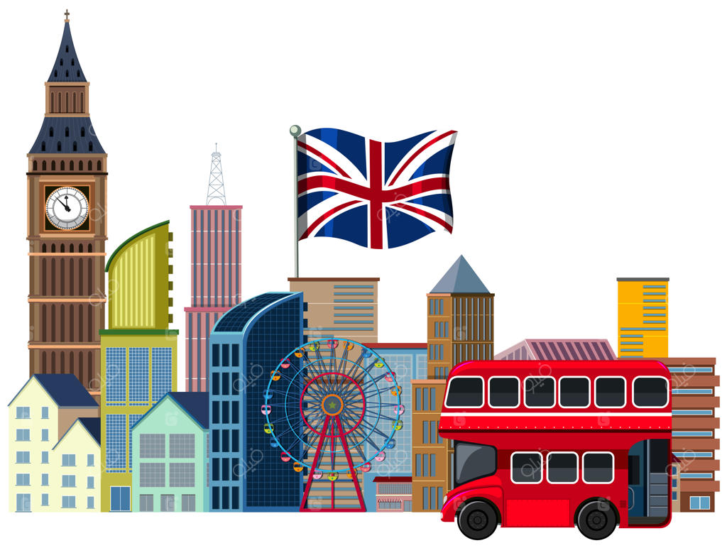 یک عنصر سفر بریتانیایی بر روی پس‌زمینه سفید