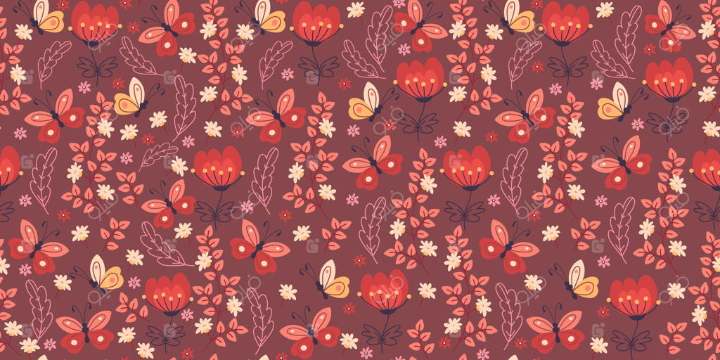 پترن یکپارچه گل و برگ‌های زیبا به سبک وینتیج. پس‌زمینه‌ای با گیاهان کوچک باغ. طرح‌های کارتونی. ایده‌آل برای چاپ، مد، کاورها و دفاتر.