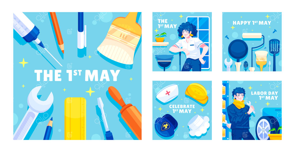 مجموعه پست‌های اینستاگرام برای جشن روز کارگر