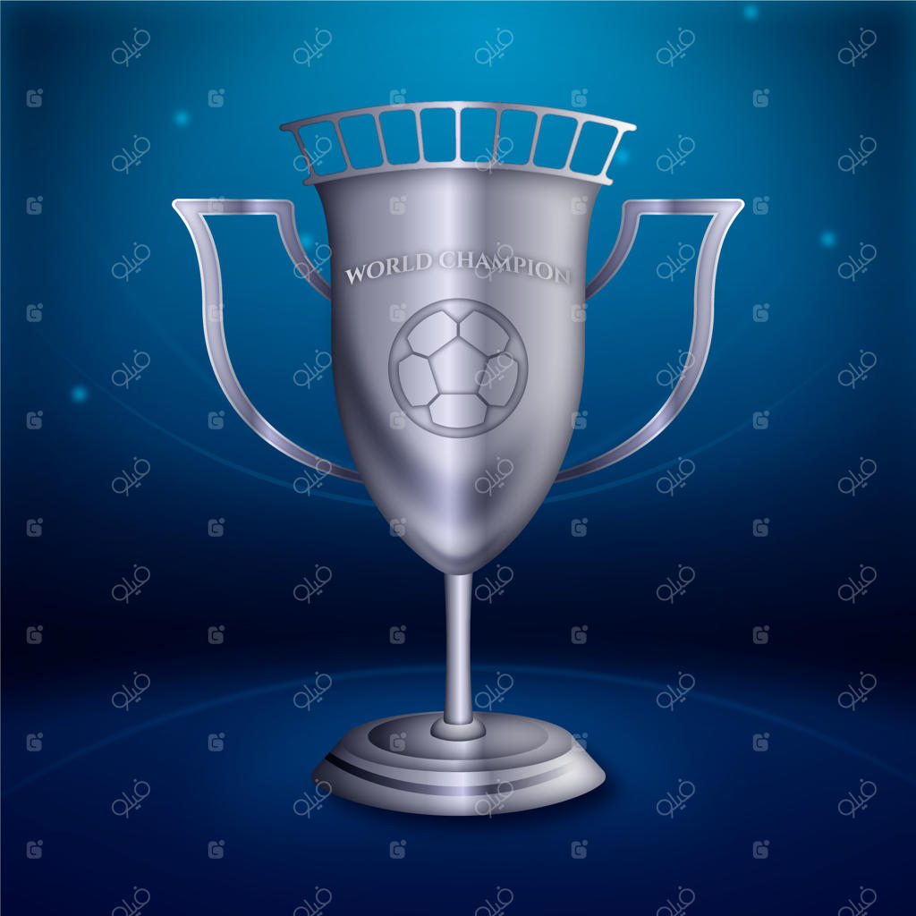 تصویرسازی جام قهرمانی فوتبال با گرادیان رنگی