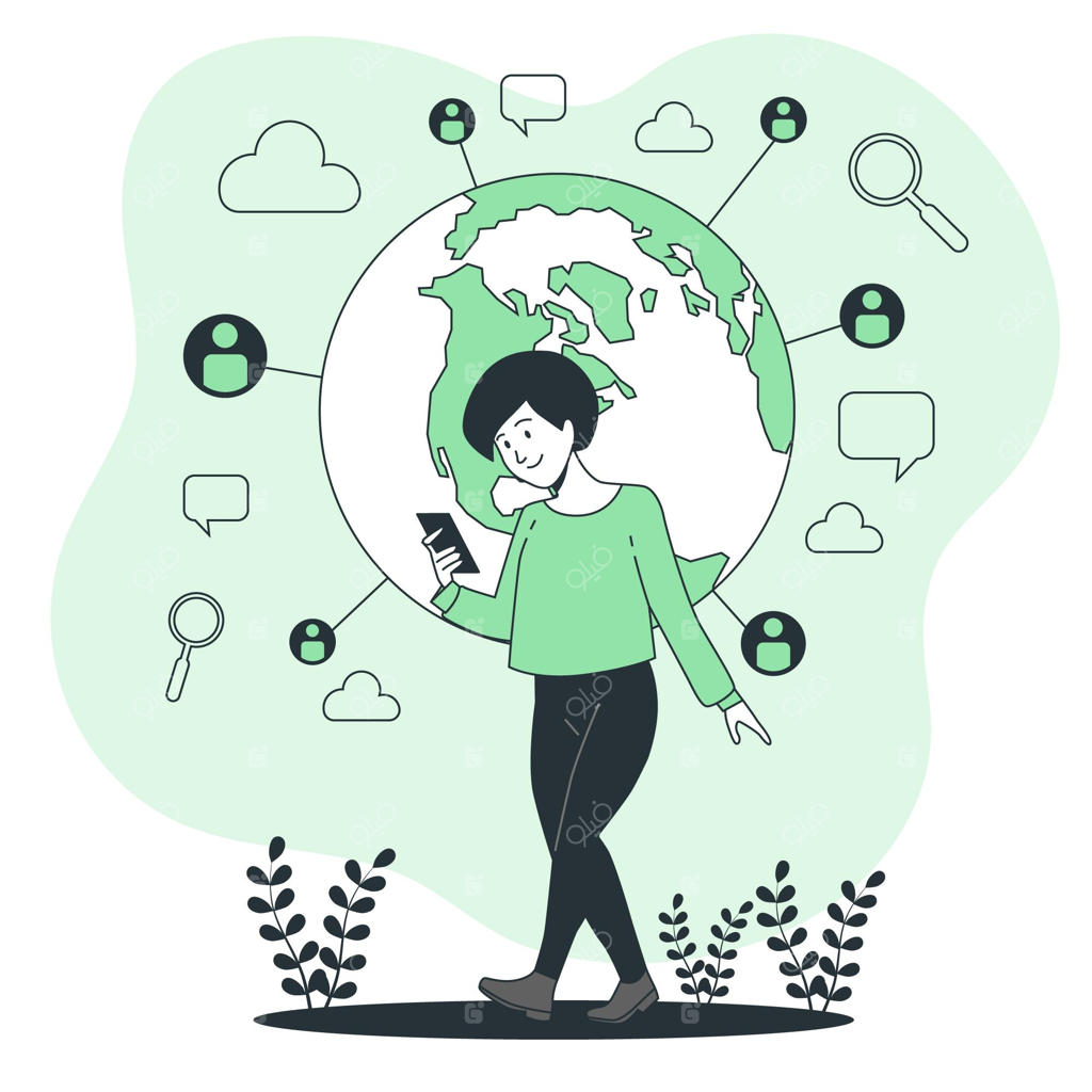 تصویرسازی مفهوم ارتباط آنلاین