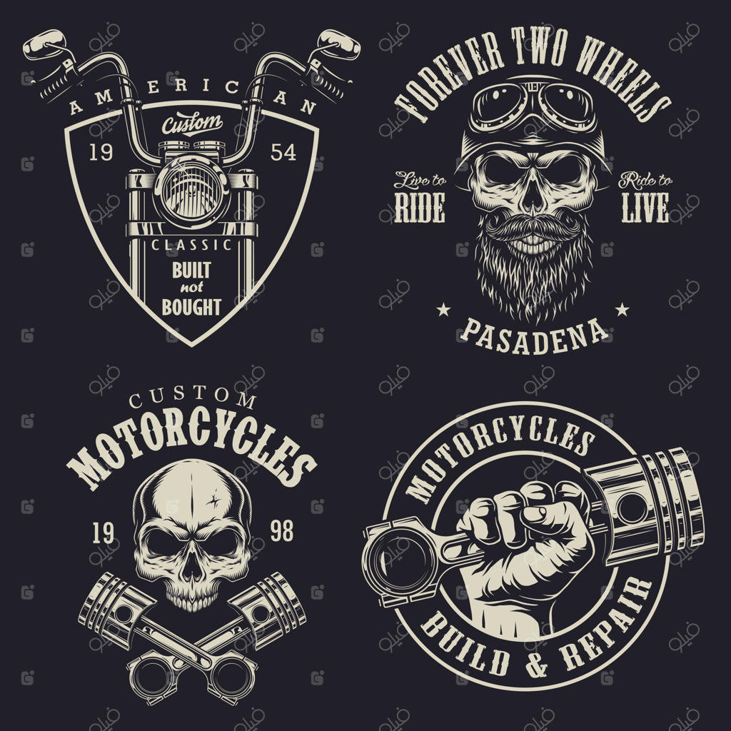 مجموعه‌ای از نمادهای سفارشی موتورسیکلت
