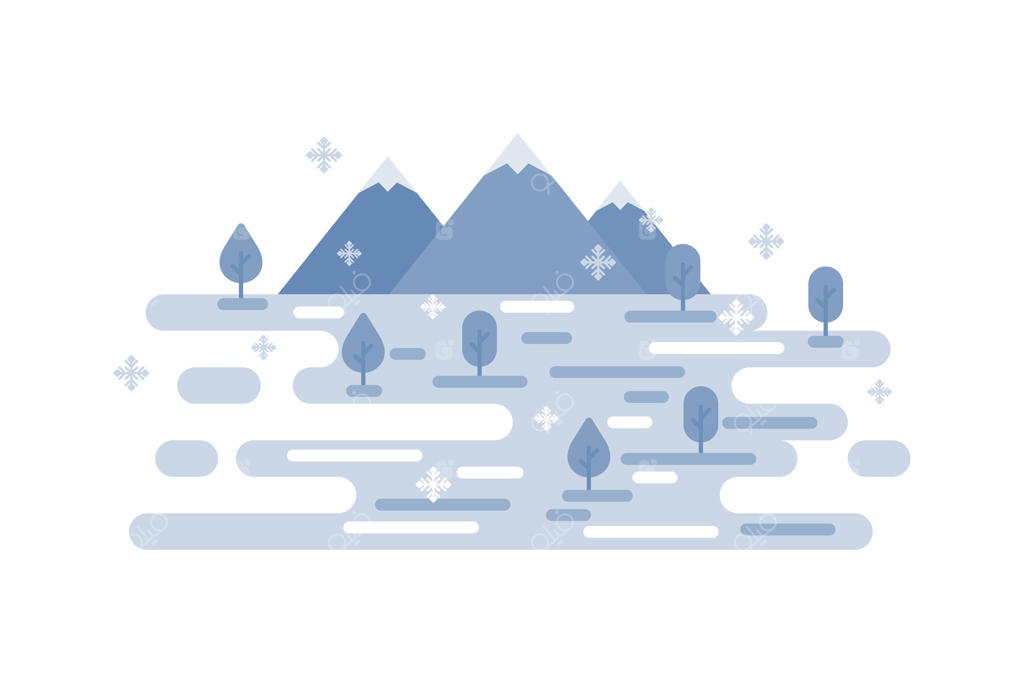 تصویرسازی طراحی تخت قطب شمال یا کوه برفی