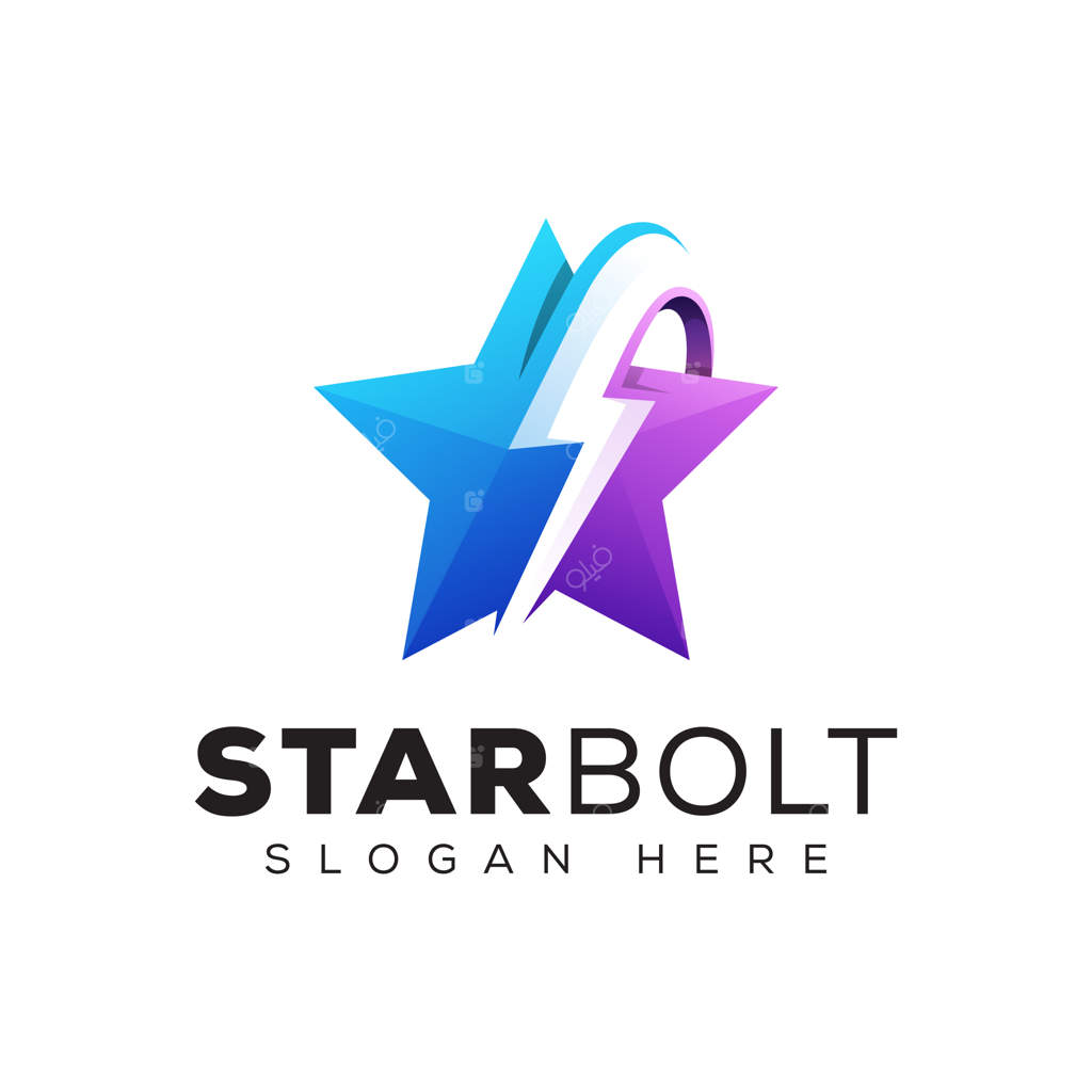پترن طراحی لوگوی ستاره فوق‌العاده با رعد و برق