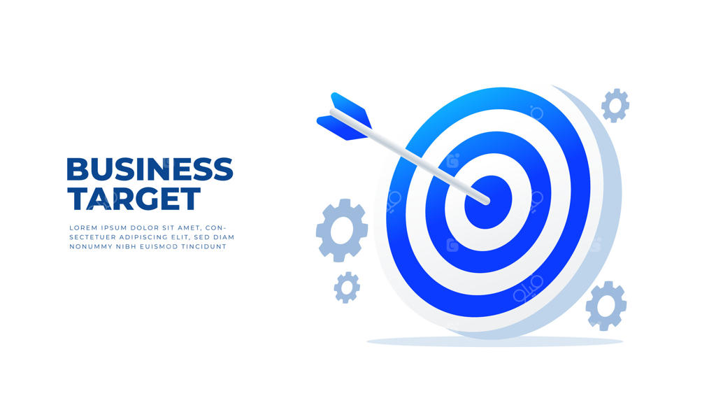 هدف تجاری با پس‌زمینه سفید و یک فلش
