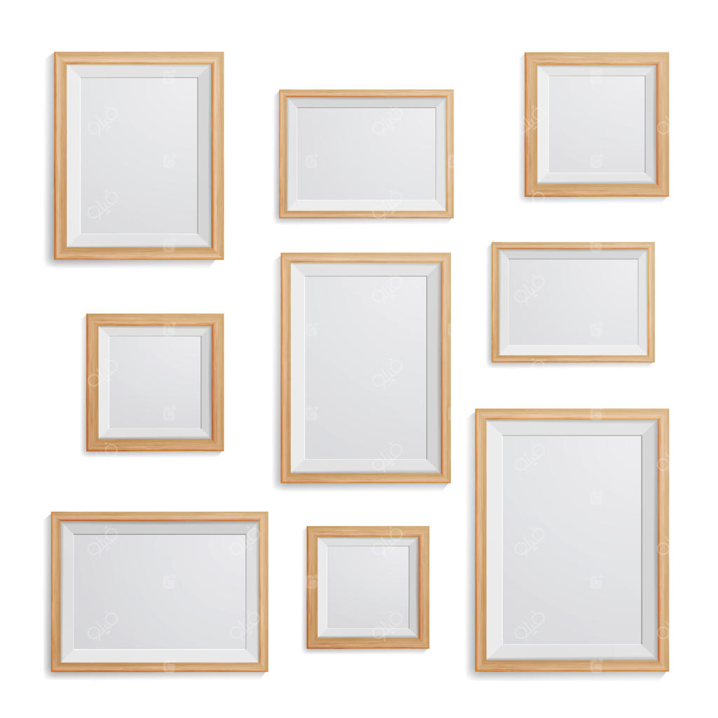 قاب عکس واقعی روی دیوار سفید