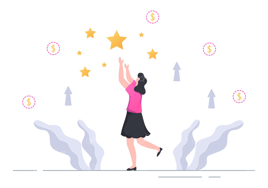 تصویرسازی موفقیت مالی و آزادی سرمایه‌گذاری. افرادی که با مدیریت صحیح مالی و پس‌انداز سرمایه و سود خود را افزایش می‌دهند.