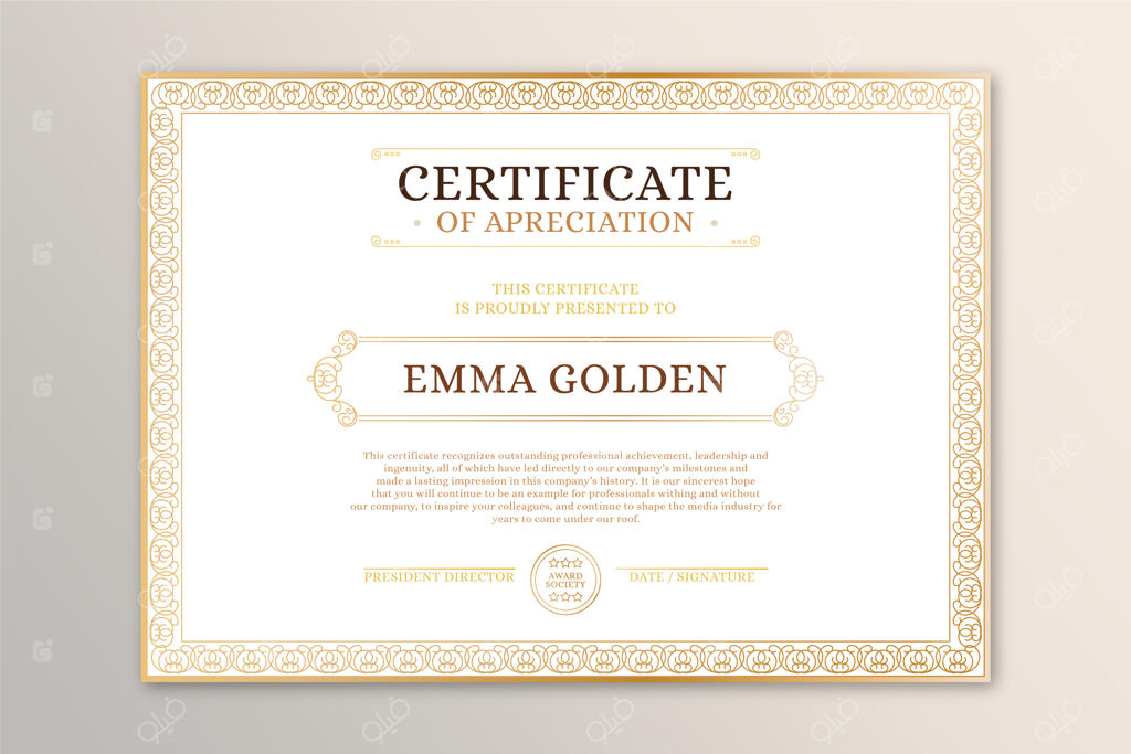 قالب مدرن گواهینامه