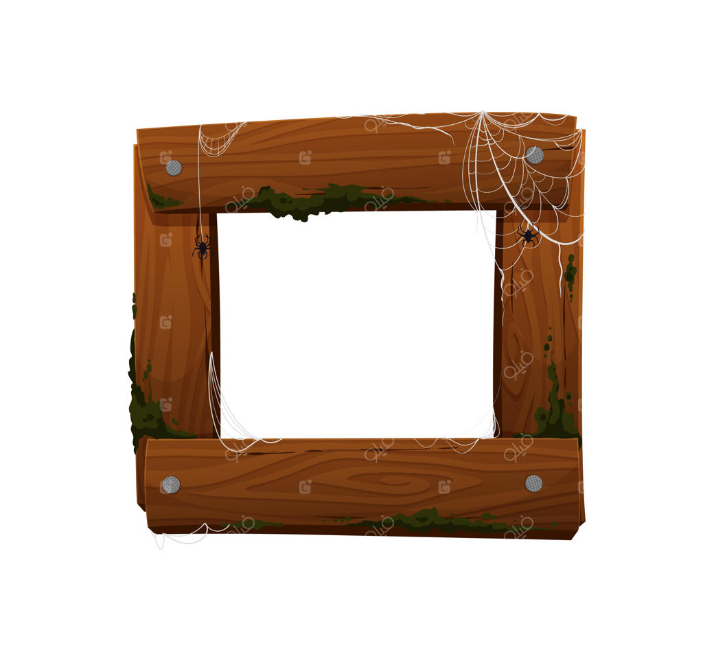 قاب چوبی هالووین با تار عنکبوت