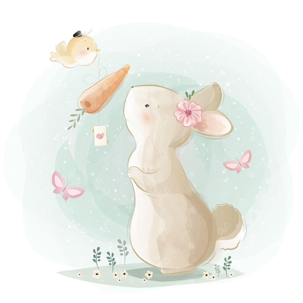 خرگوش بامزه هدیه‌ای از هویج دریافت می‌کند