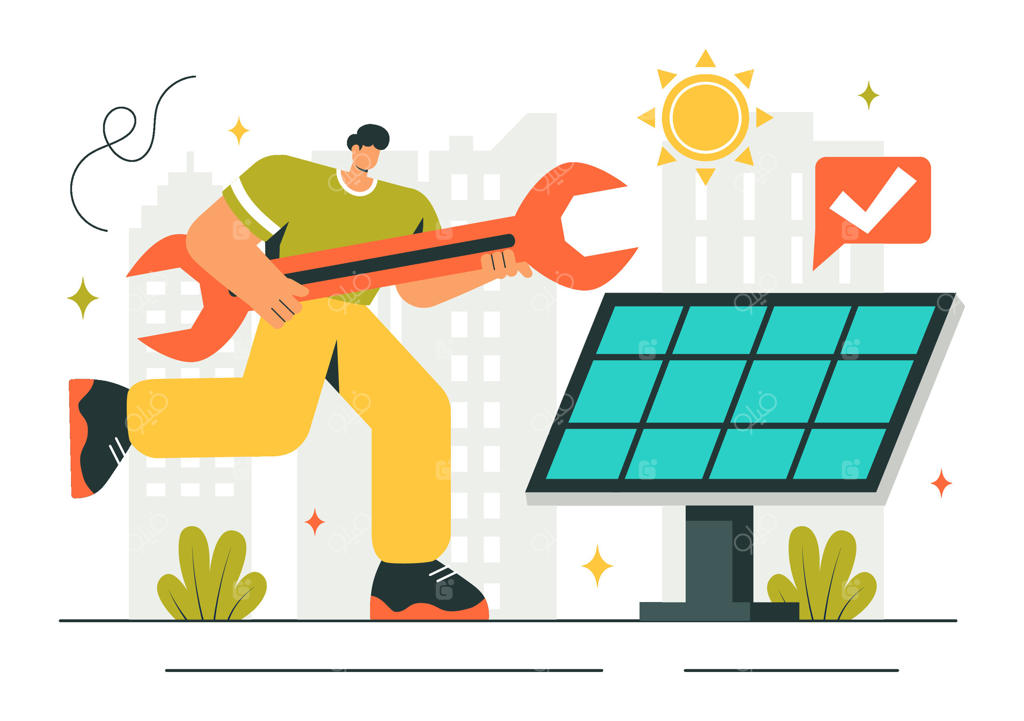 تصویر نصب و نگهداری پنل‌های خورشیدی برای سیستم‌های انرژی تجدیدپذیر