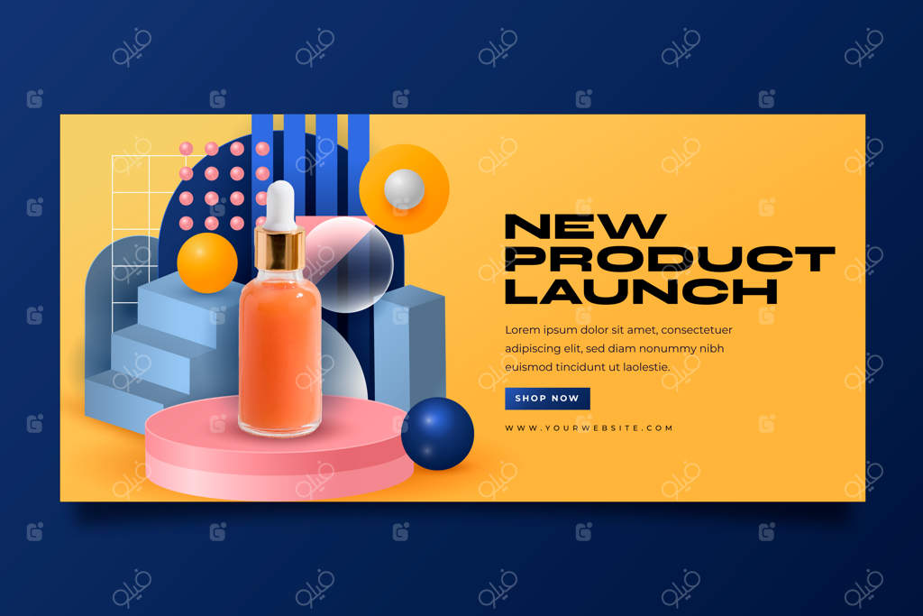 بنر افقی جایزه به صورت واقع‌گرایانه