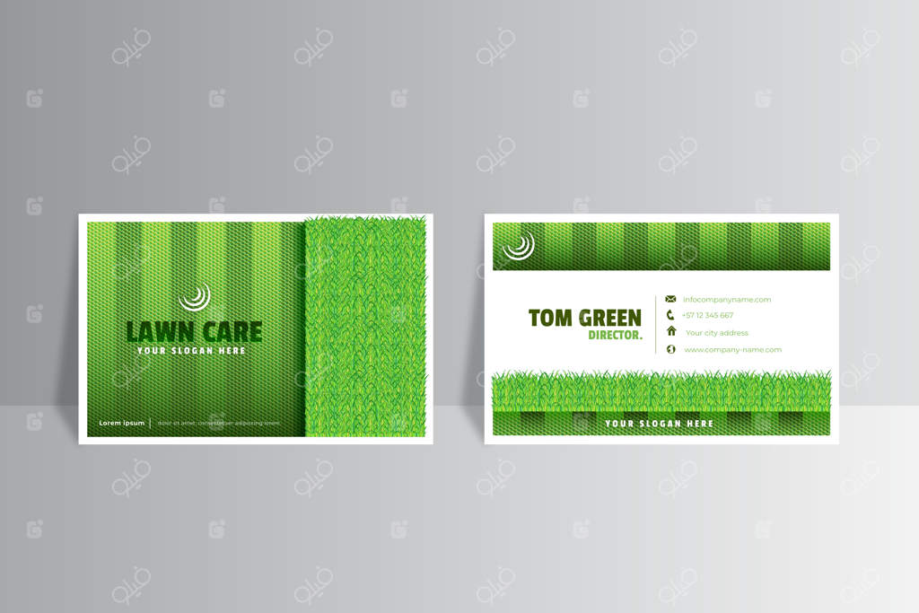 کارت ویزیت خدمات چمن‌زنی با طرح گرادیان