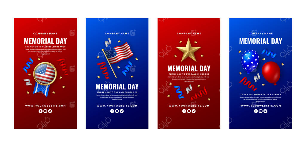 قالب استوری اینستاگرام برای روز یادبود