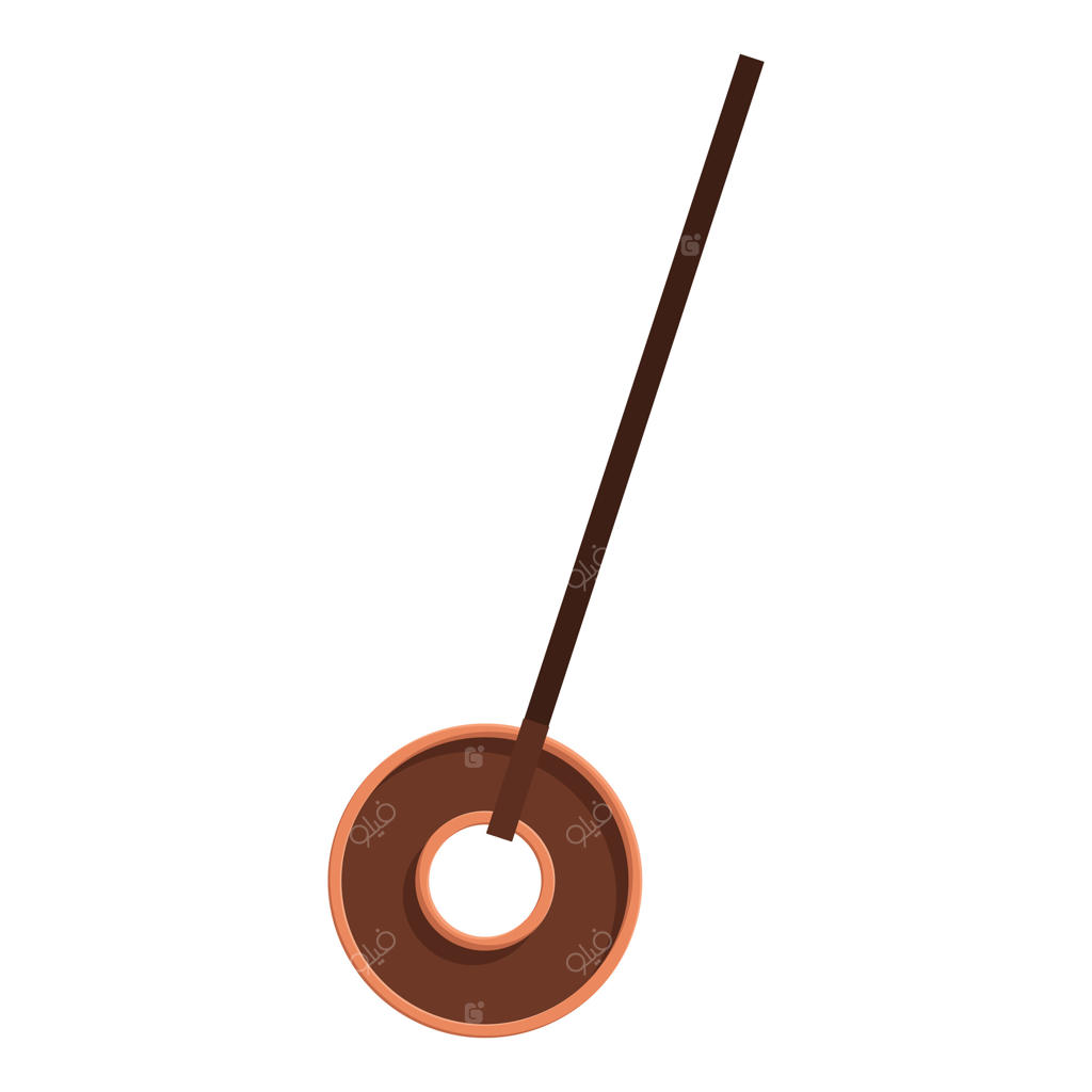 تصویر مینیمالیستی از یک بیل قهوه‌ای ایستاده