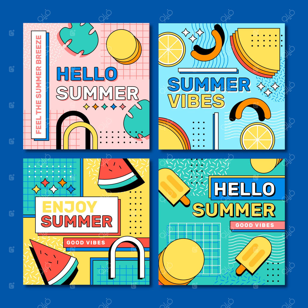 مجموعه پست‌های اینستاگرامی تابستانی ساده