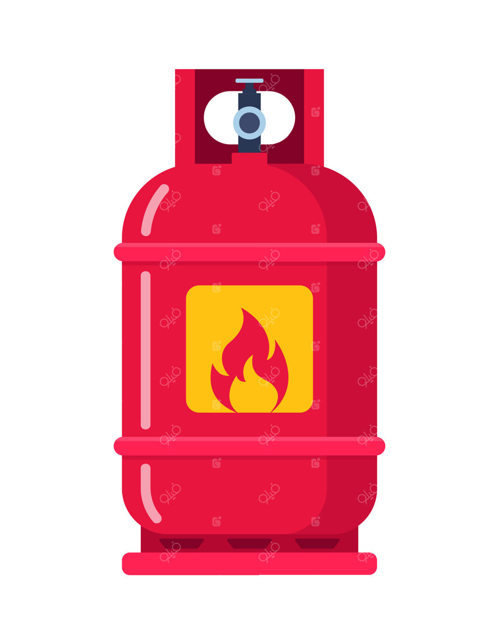 گاز مایع (LPG)، مخزن گاز قابل اشتعال، کپسول گاز پروپان، بوتان و متان، سیلندر گاز - تصویر وکتور