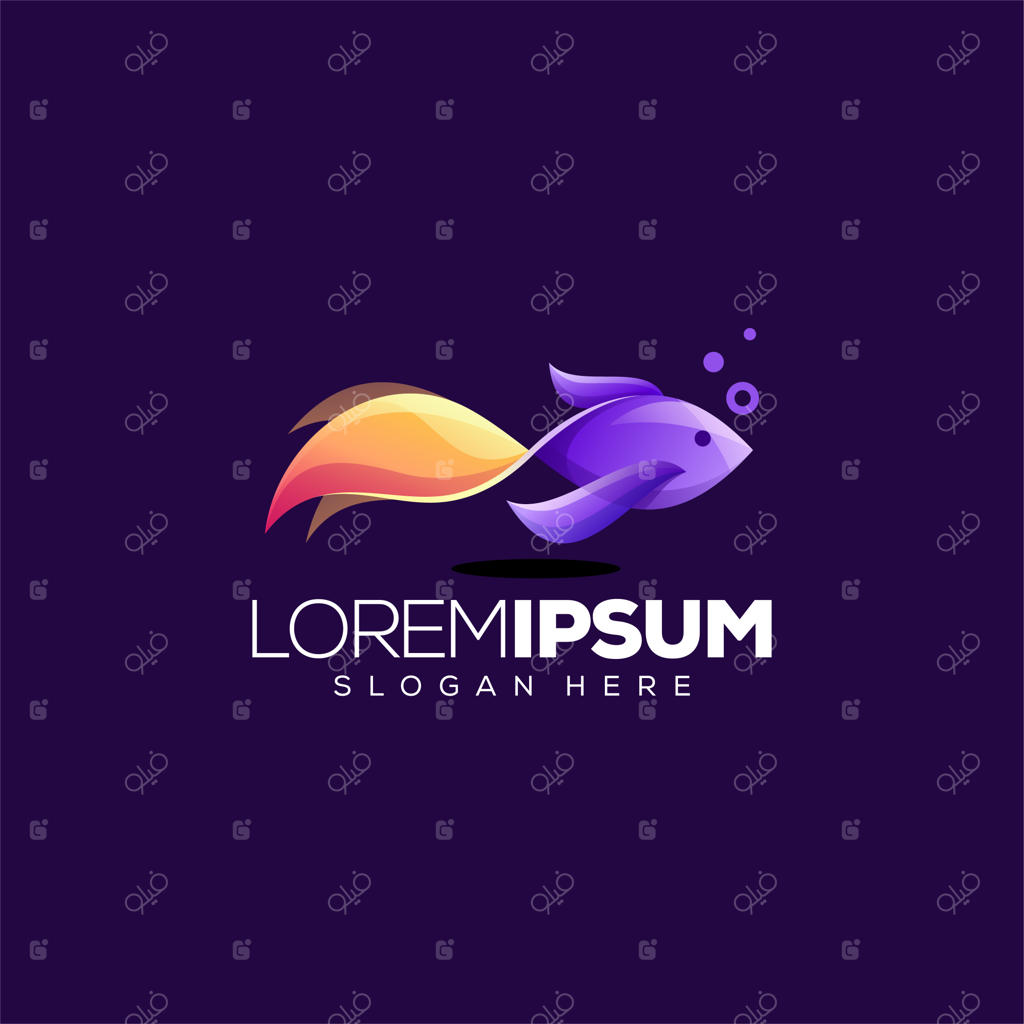 طراحی لوگوی ماهی رنگارنگ - تصویر برداری