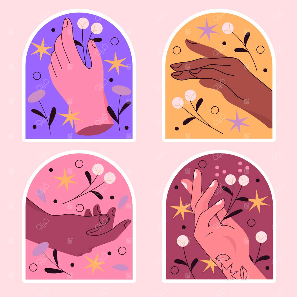 برچسب‌های تصویری دست‌های ظریف