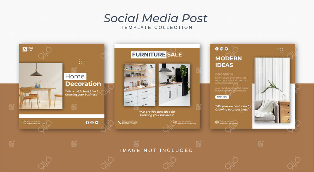 قالب پست شبکه‌های اجتماعی برای مبلمان مدرن و مینیمالیستی