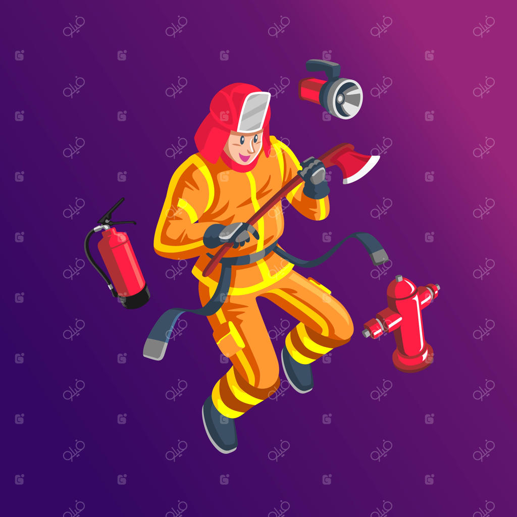 آتش‌نشان با تجهیزات ایمنی