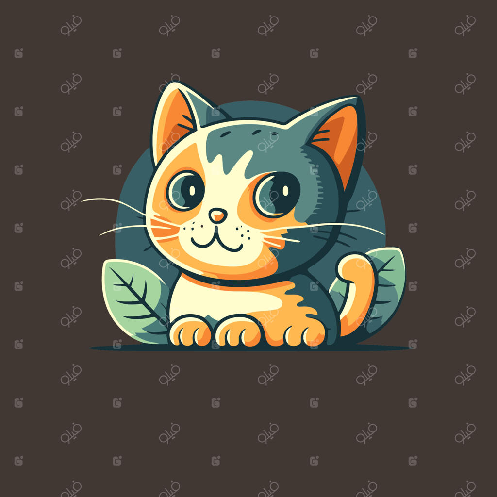 مجموعه لوگو کارتونی سر گربه بامزه - تصویر نگاره وکتور و نماد маскот