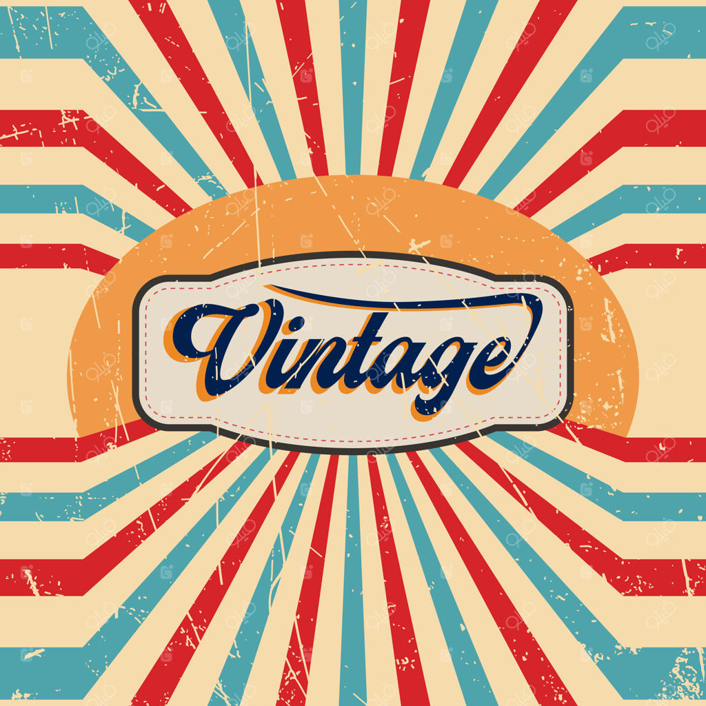 پس‌زمینه وکتور وینتیج و رترو، طرح پوستر مربعی کلاسیک با رنگ‌بندی قدیمی