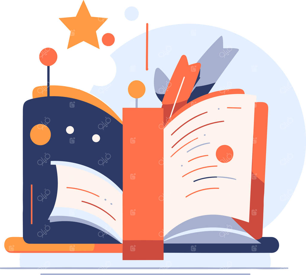 کتاب‌های کودکان و آموزش در سبک تخت UX UI، جدا از پس‌زمینه