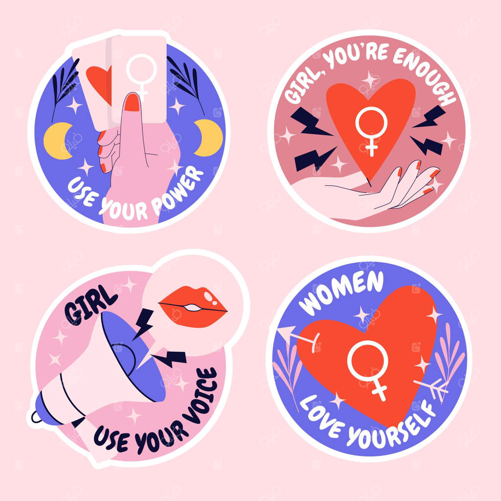 مجموعه برچسب‌های خلاقانه قدرت دختران