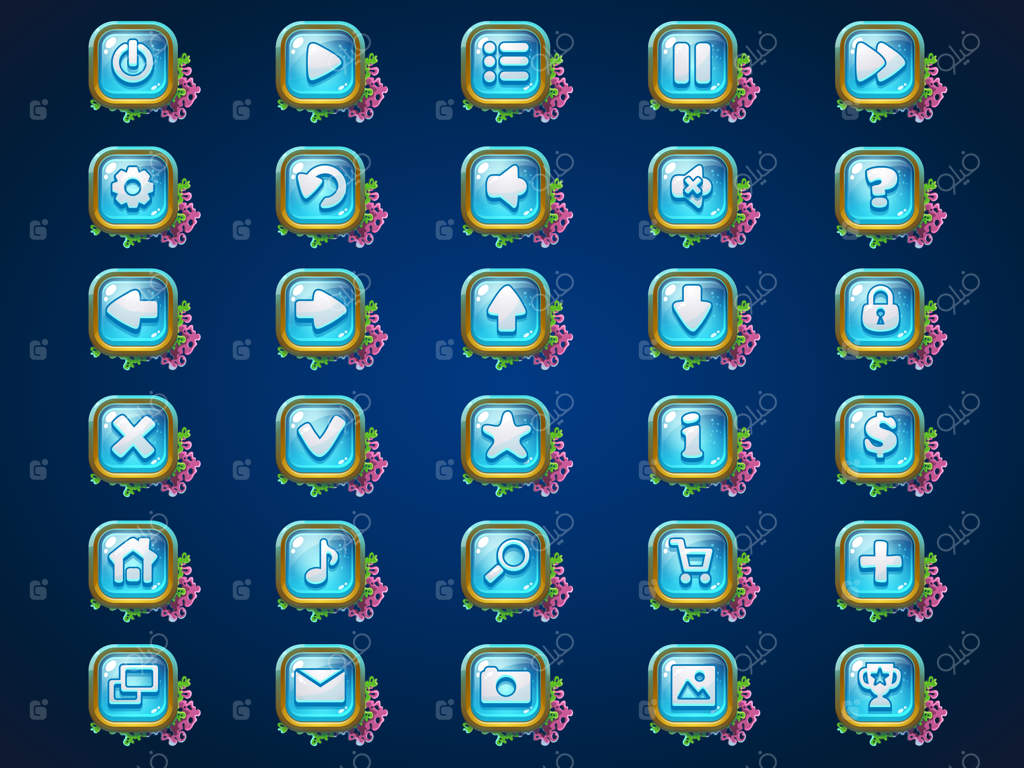 تنظیم دکمه‌ها در رابط کاربری ویدئوگیم ویرانه‌های آتلانتیس برای بازی تحت وب