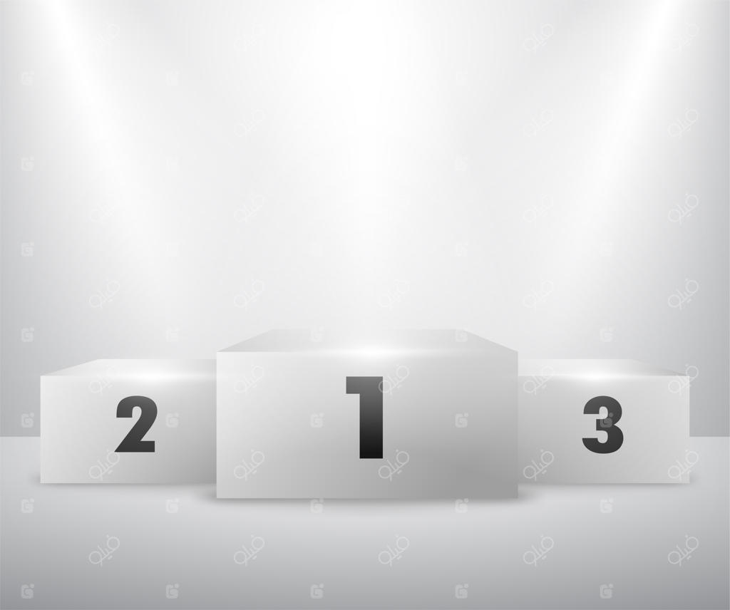 سکوی قهرمانی مسابقات ورزشی با نورپردازی