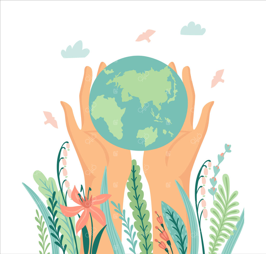 تصویر سازی وکتور برای روز زمین و مفاهیم محیط‌زیستی؛ طراحی برای کارت، پوستر، بنر، بروشور و کاربردهای دیگر